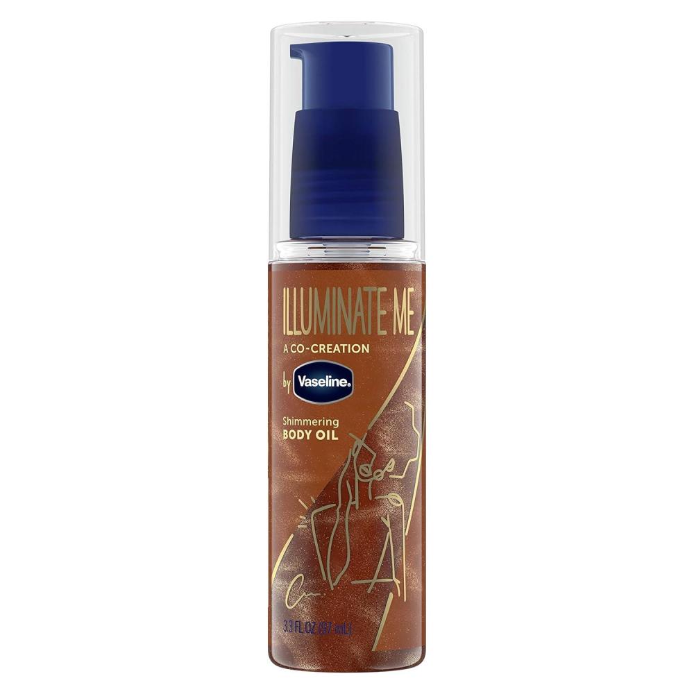 imageVaseline Illuminate Me Shimmering Body Oil Created for Melanin Rich Skin Illuminates Skin with Finishing Touch of Shimmer for Glowing Skin 33 oz33 Fl Oz Pack of 1