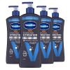 Vaseline Men Cooling Hydration 3-in-1 4 Pack for Dry Skin Face, Hands & Body Lotion for Men with Menthol & Ultra-Hydrating Lipids 20.3 oz(Fragranced)