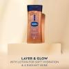 Vaseline Glazed and Glisten Sunlit Glow Body Gel Oil Vanilla Cocoa Shimmering with Ultra-Hydrating Lipids and 100% Pure Cocoa Butter, 6.8 Oz
