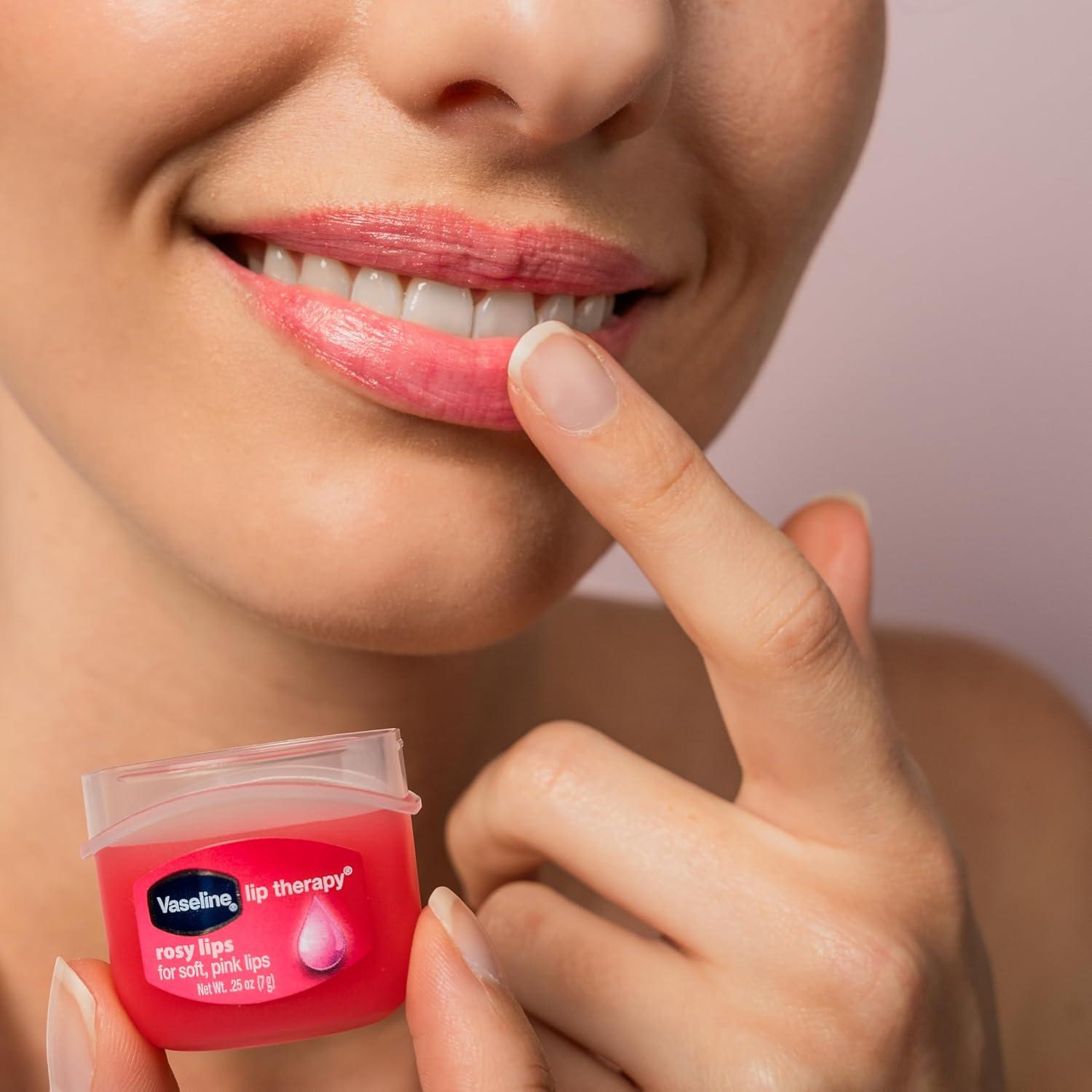 imageVaseline Lip Therapy 7G Rosy Baume lvres nourrissant pour une hydratation optimale Pack double 2 x 7g Rosy 2 PiceRoses