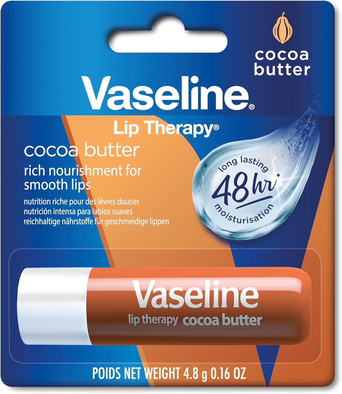 imageVaseline Lip Therapy Cocoa Butter Baume lvres teint au beurre de cacao et karit Cocoa 2 x 48gCocoa 2 x 48g