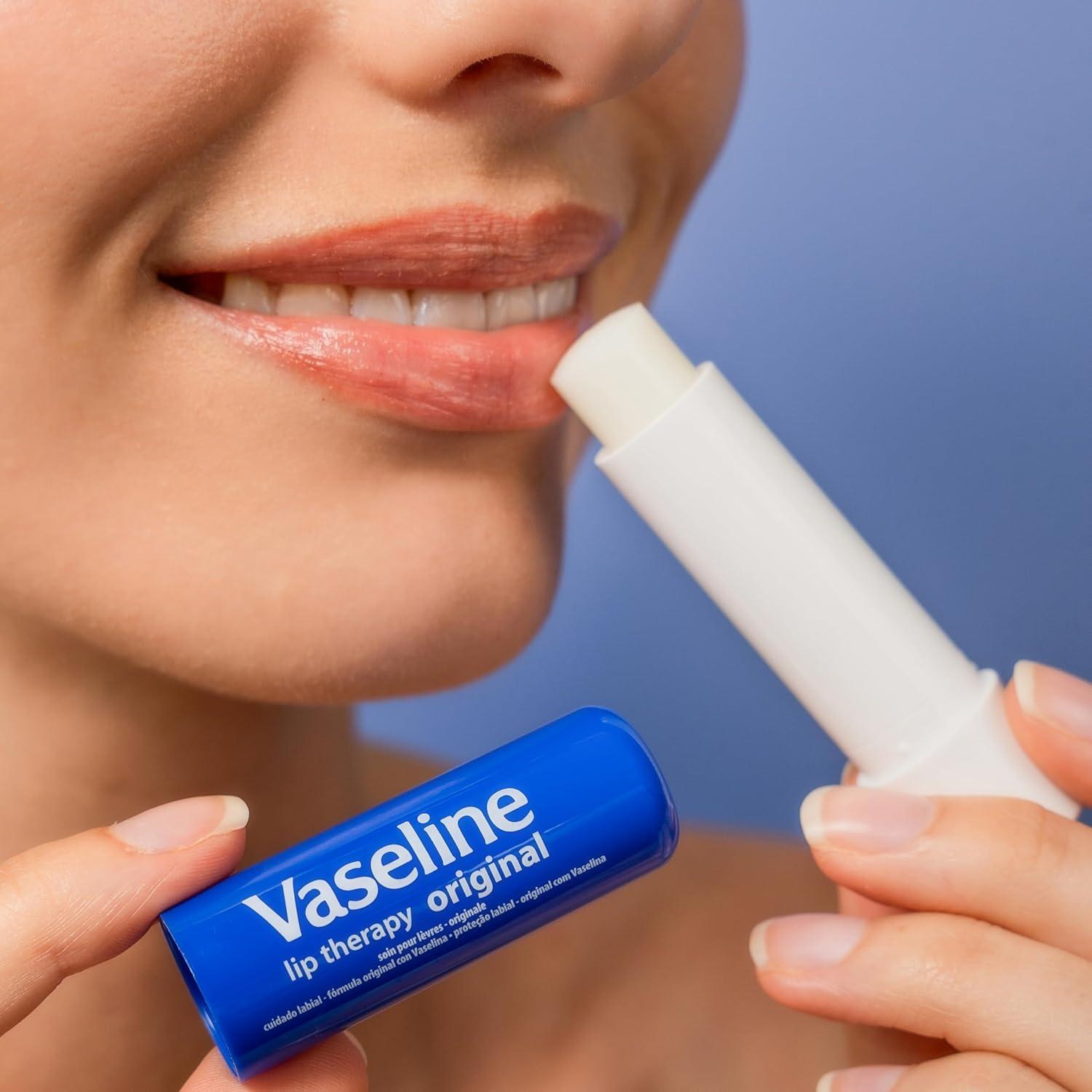 imageVaseline Lip Therapy Original Baume Lvres Rouge lvres la vitamine E Pack double Original 2 PiceProduit dorigine