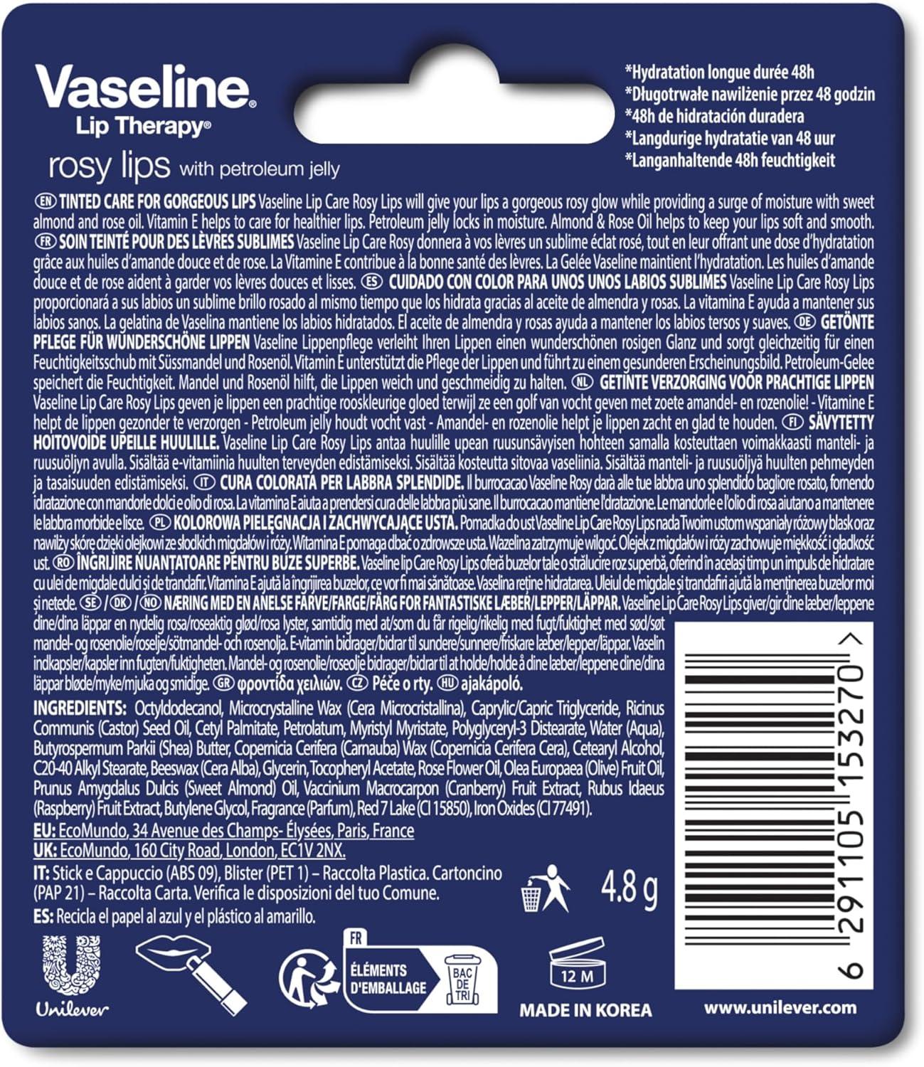 imageVaseline Lip Therapy Rosy Set de Baume lvres teint nourrissant et Soin pour lvres teint Stick Hydratant pour les lvres Rosy SetRosy Set