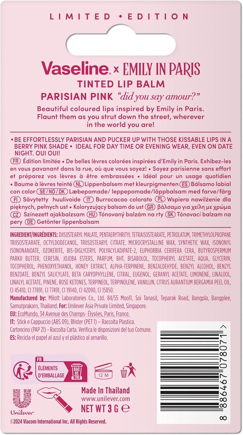 imageVaseline x Emily in Paris Parisian Pink Baume lvres teint Stick dition Limite Lot de 3 Parisian PinkPink
