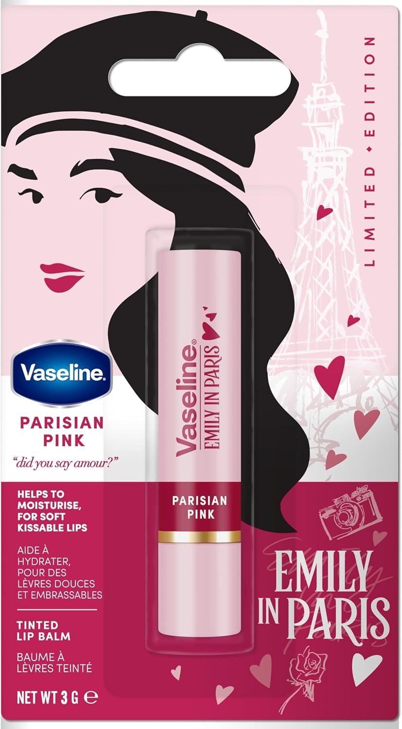 imageVaseline x Emily in Paris Parisian Pink Baume lvres teint Stick dition Limite Lot de 3 Parisian PinkPink