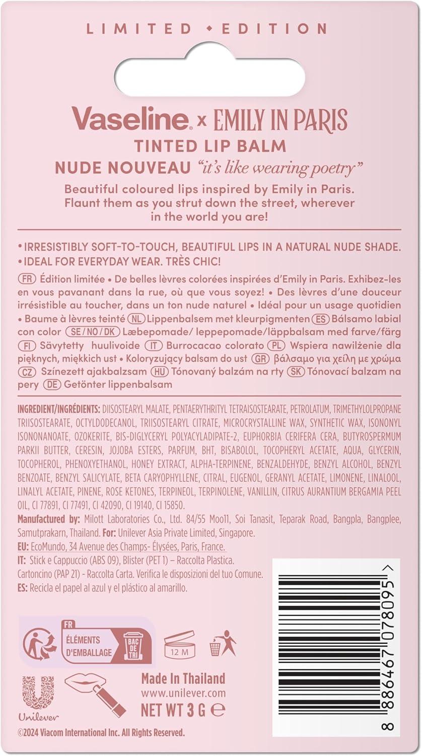 imageVaseline x Emily in Paris Rouge Romance Baume lvres teint Stick dition Limite Rouge RomanceNude