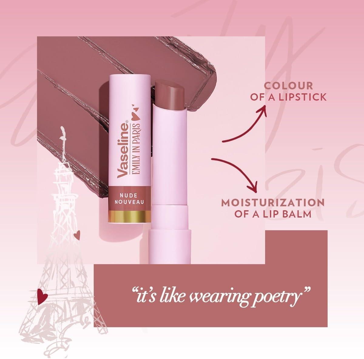 imageVaseline x Emily in Paris Rouge Romance Baume lvres teint Stick dition Limite Rouge RomanceNude