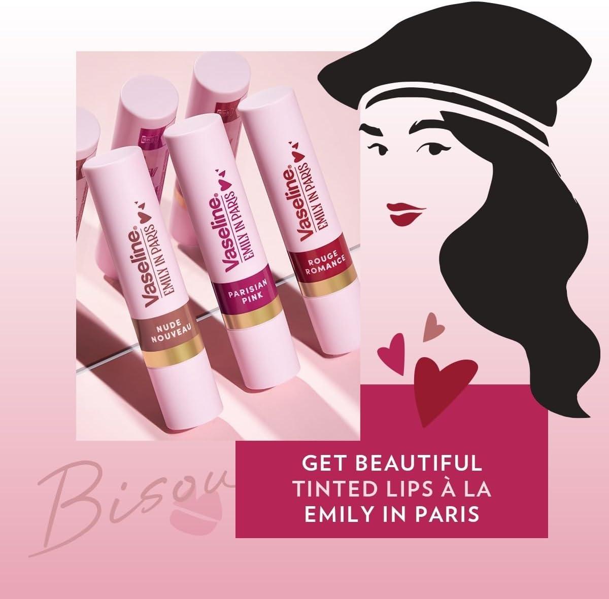 imageVaseline x Emily in Paris Rouge Romance Baume lvres teint Stick dition Limite Rouge RomancePink