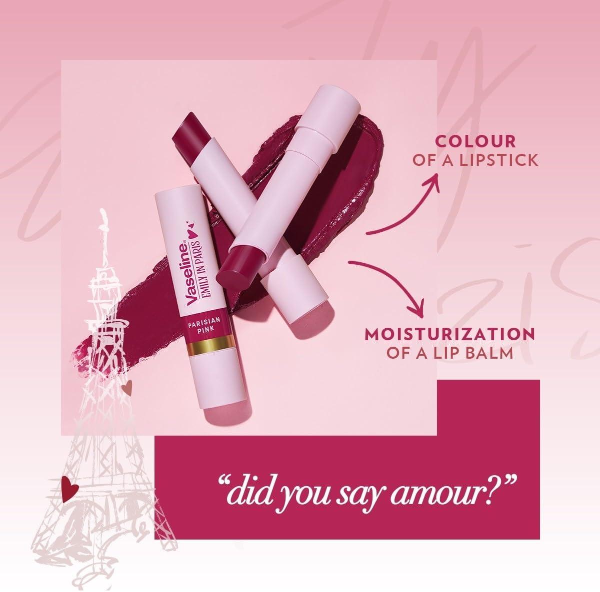 imageVaseline x Emily in Paris Rouge Romance Baume lvres teint Stick dition Limite Rouge RomancePink