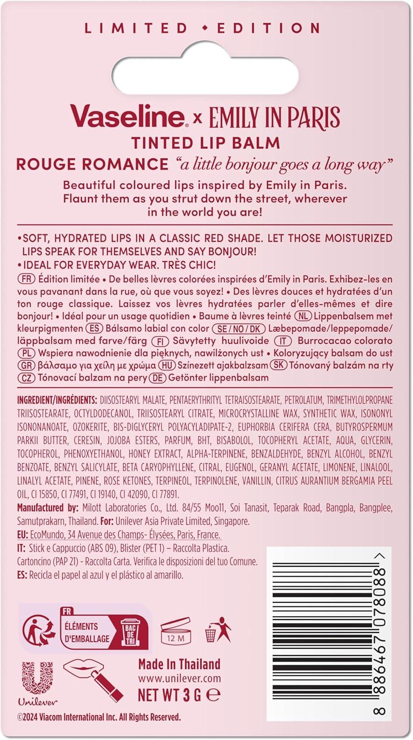 imageVaseline x Emily in Paris Rouge Romance Baume lvres teint Stick dition Limite Rouge RomanceRouge