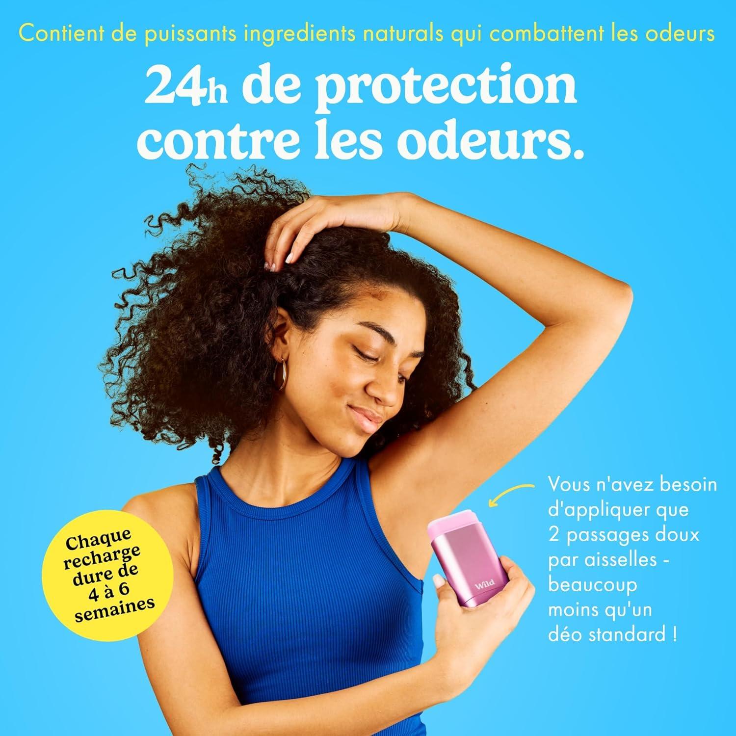 imageWild Dodorant Naturel Rechargeable Trio de recharges Fresh Cotton ampamp Sea Salt Sans Aluminium Vgan ampamp Ecologique Protection longue dure Ingredients Naturels 3 lots de recharges de 40gCoconut Vanilla