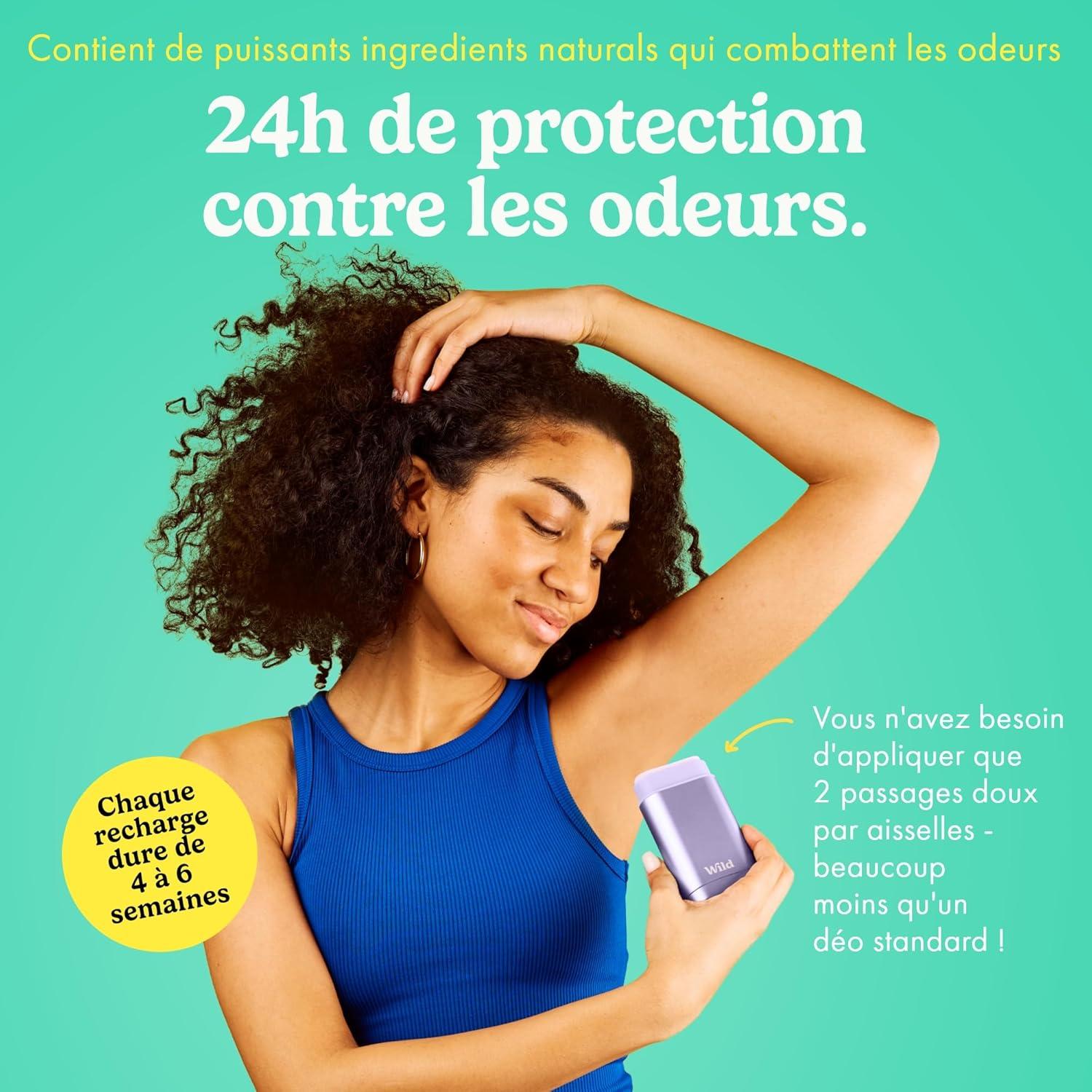 imageWild Dodorant Naturel Rechargeable Trio de recharges Fresh Cotton ampamp Sea Salt Sans Aluminium Vgan ampamp Ecologique Protection longue dure Ingredients Naturels 3 lots de recharges de 40gFrache Lot Vari de Recharge