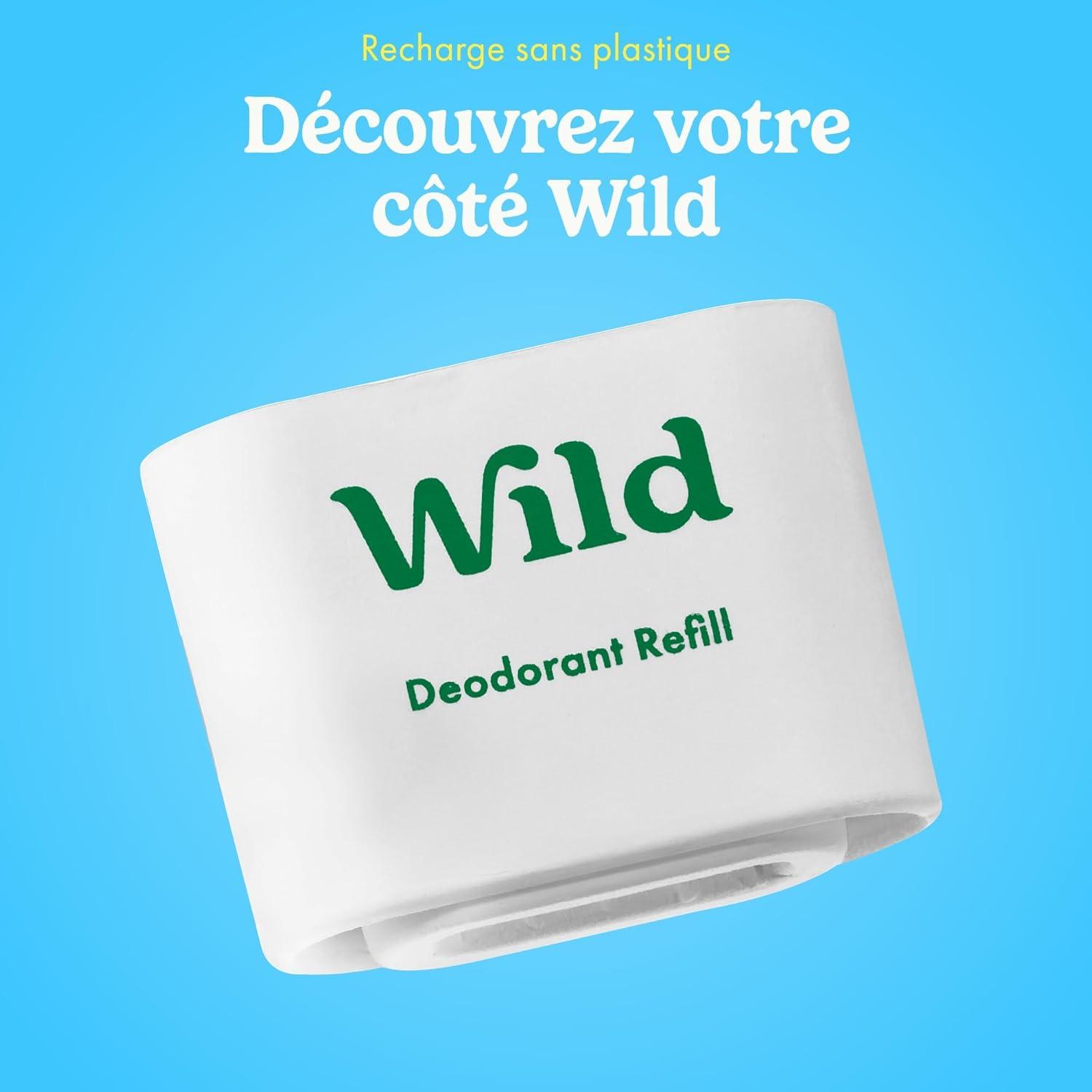 imageWild Dodorant Naturel Rechargeable Trio de recharges Fresh Cotton ampamp Sea Salt Sans Aluminium Vgan ampamp Ecologique Protection longue dure Ingredients Naturels 3 lots de recharges de 40gFresh Cotton Sea Salt