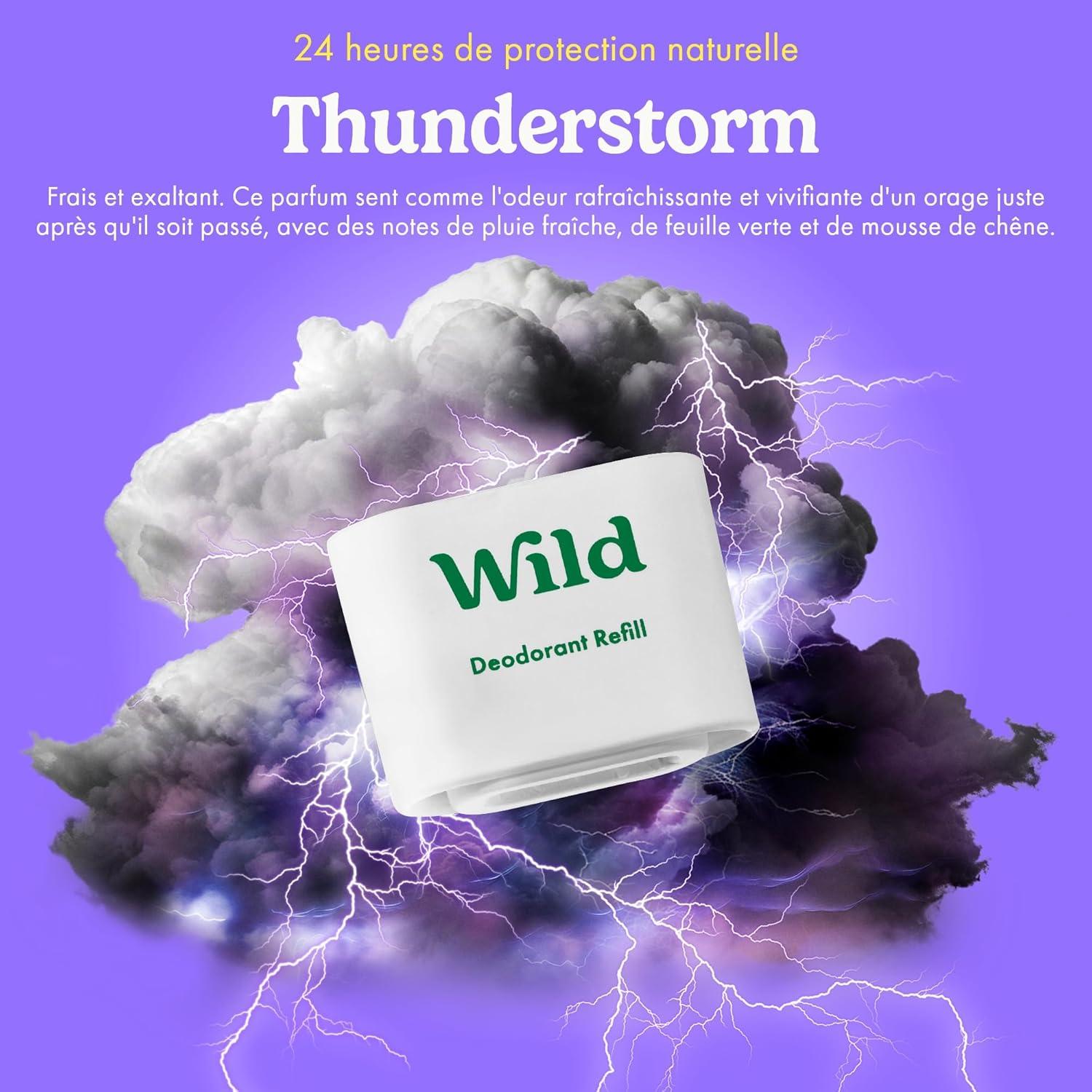 imageWild Dodorant Naturel Rechargeable Trio de recharges Fresh Cotton ampamp Sea Salt Sans Aluminium Vgan ampamp Ecologique Protection longue dure Ingredients Naturels 3 lots de recharges de 40gPropre Lot Vari de Recharge