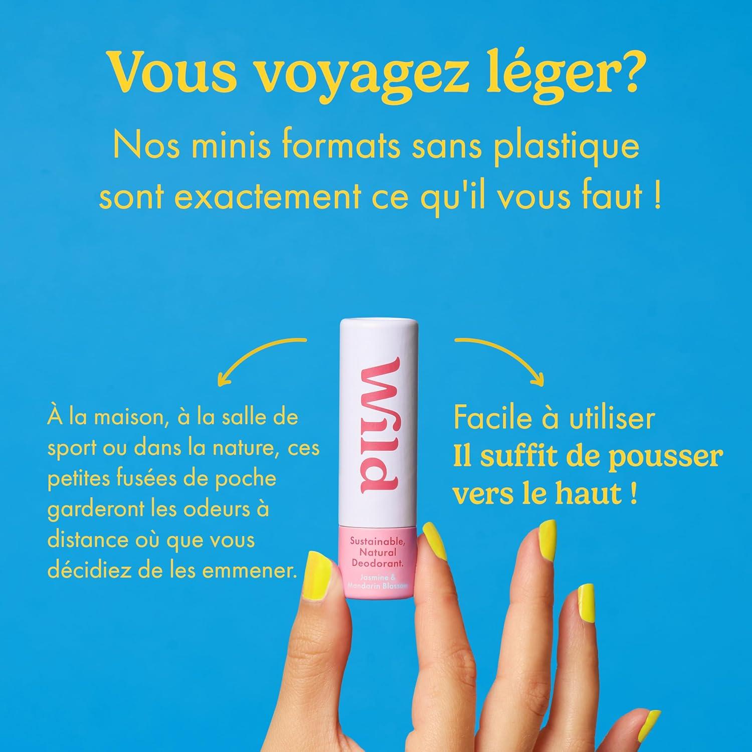 imageWild Lot de 3 minidodorants Sans Aluminium Protection Longue Dure Idal pour les Vacances et Les Voyages Sans Plastique Vgan et cologique Format Dessai