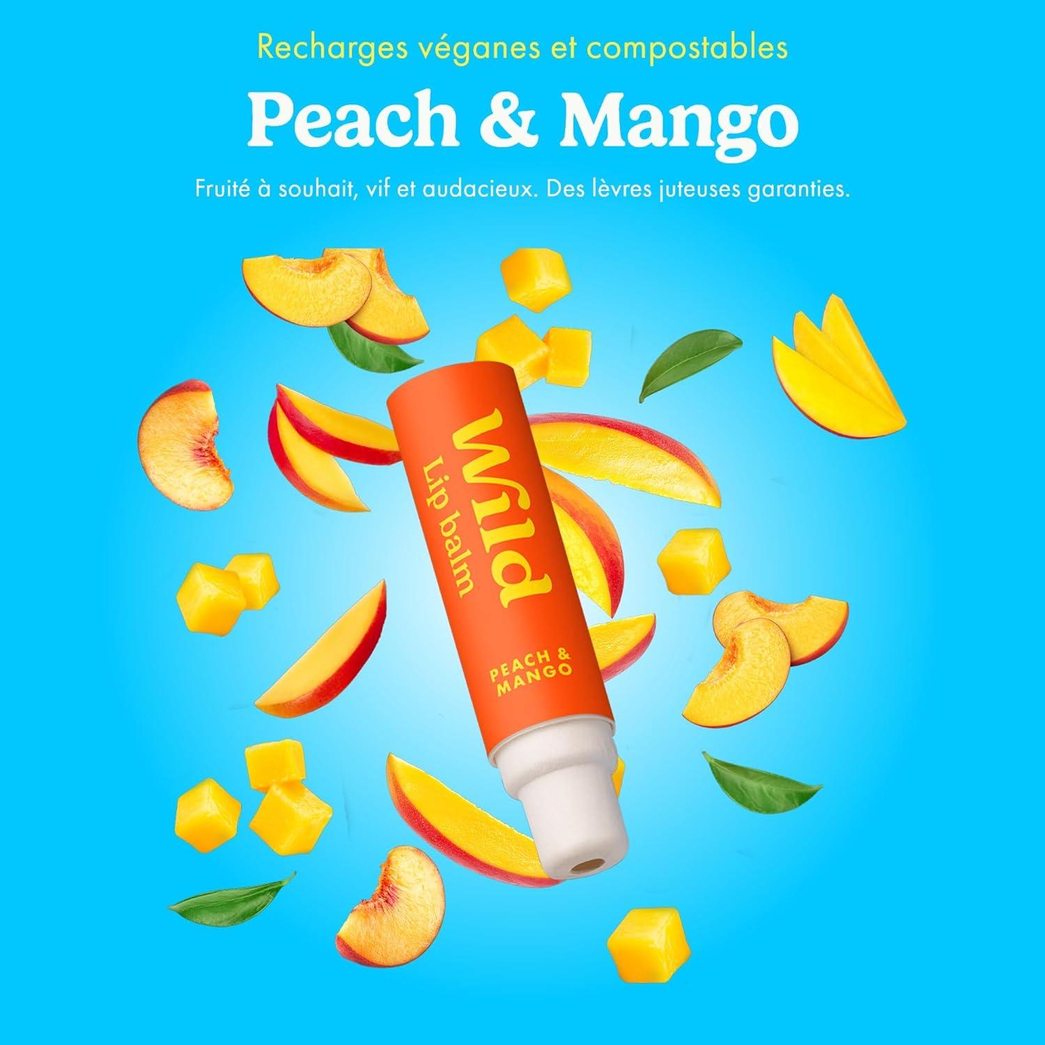 imageWild Baume Lvres Naturel Rechargeable Lot de 3 Recharges de Baume Lvres aux Parfums Diffrents Passionfruit Swirl Original et Coconut ampamp Vanilla Sans Cire DAbeilleLot catgorie Fruit