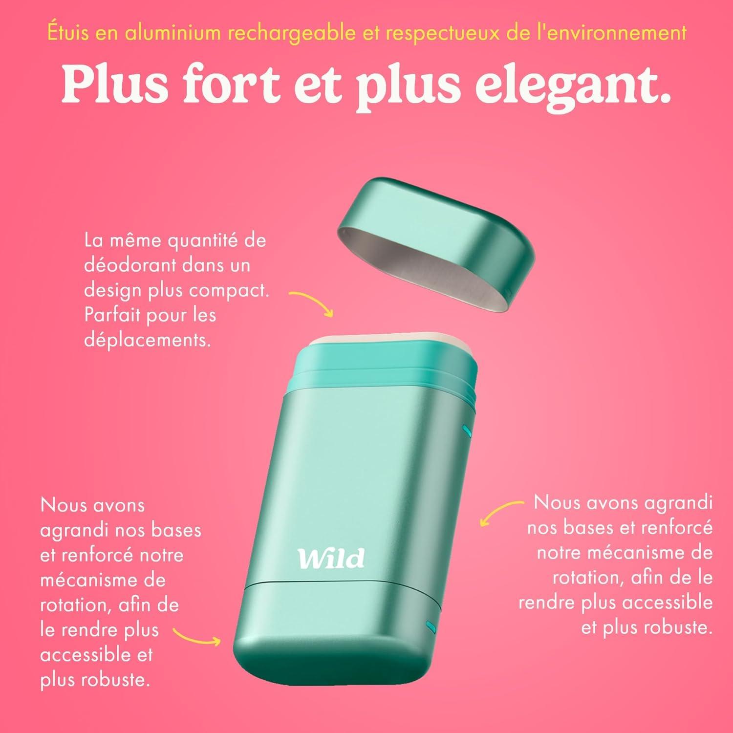 imageWild Kit de Dmarrage Dodorant Rechargeable Naturel avec tui Aqua et Recharge Parfume Pink Grapefruit ampamp Lime 40g Sans Aluminium Protection Longue Dure VganPink Grapefruit Lime