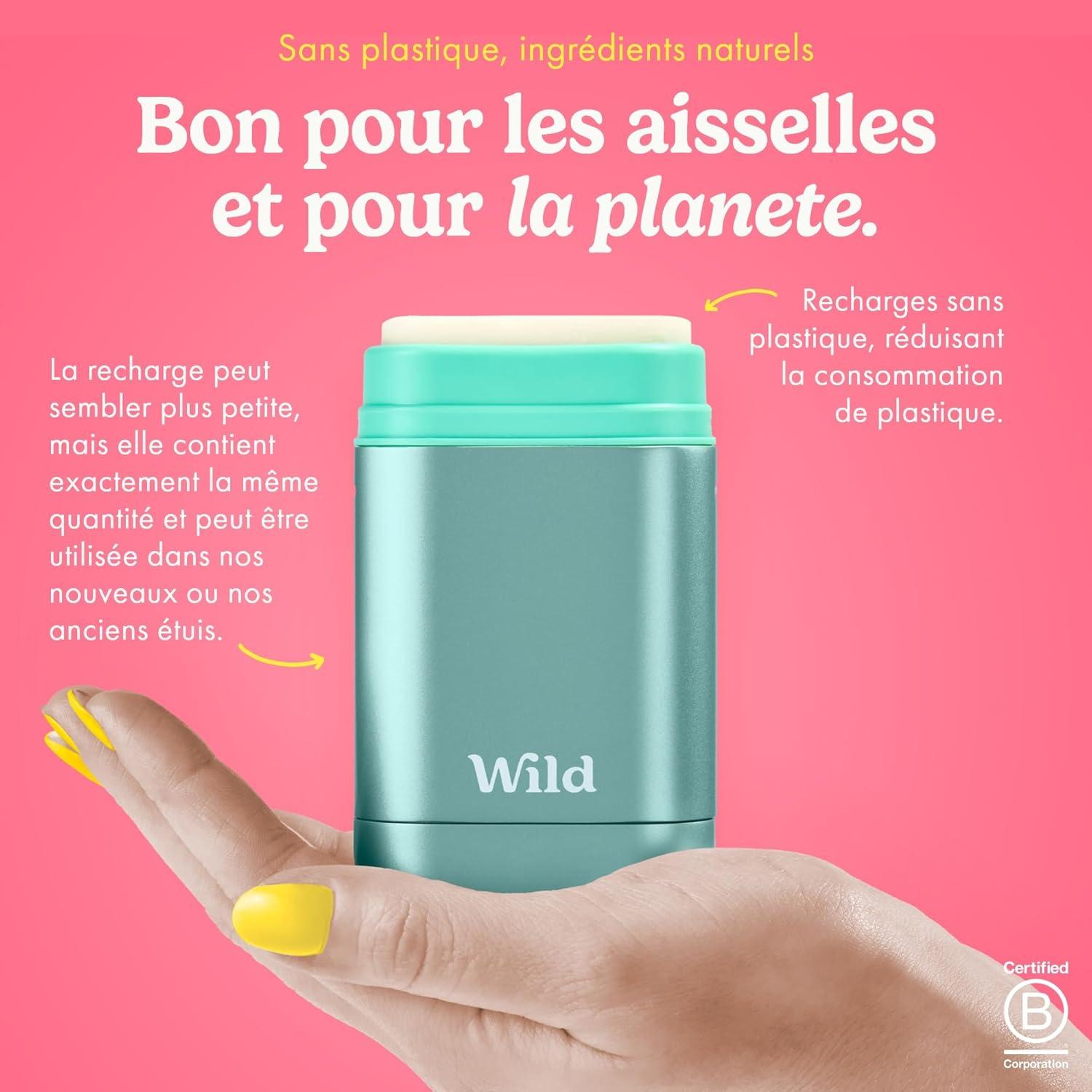 imageWild Kit de Dmarrage Dodorant Rechargeable Naturel avec tui Aqua et Recharge Parfume Pink Grapefruit ampamp Lime 40g Sans Aluminium Protection Longue Dure VganPink Grapefruit Lime