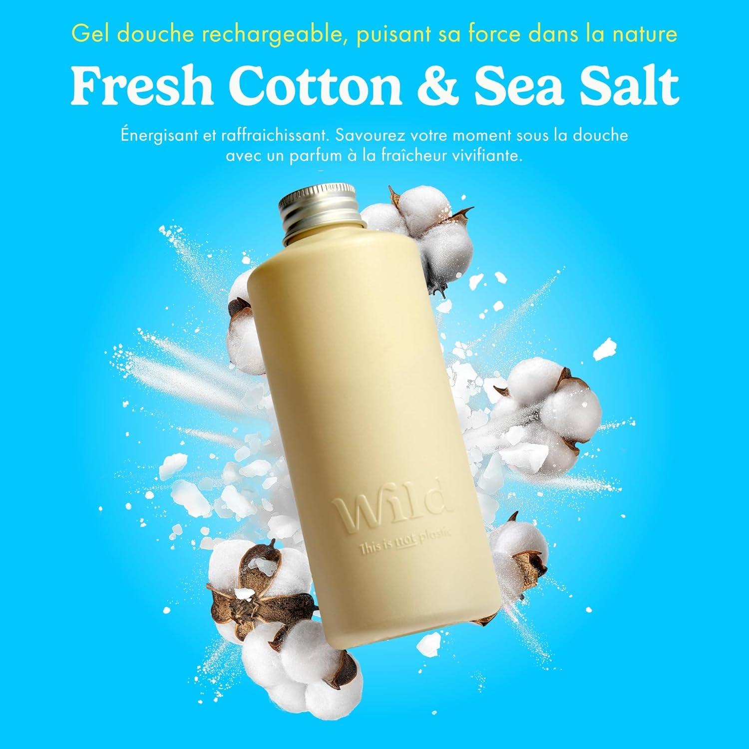 imageWild Lot de Gels Douche Naturels Rechargeables Comprend un tui en Aluminium Imprim Abeille ampamp Lot de 3 Recharges de Gel Douche aux Parfums Diffrents Honey ampamp Almond Fresh Cotton ampamp Cherry Blossom