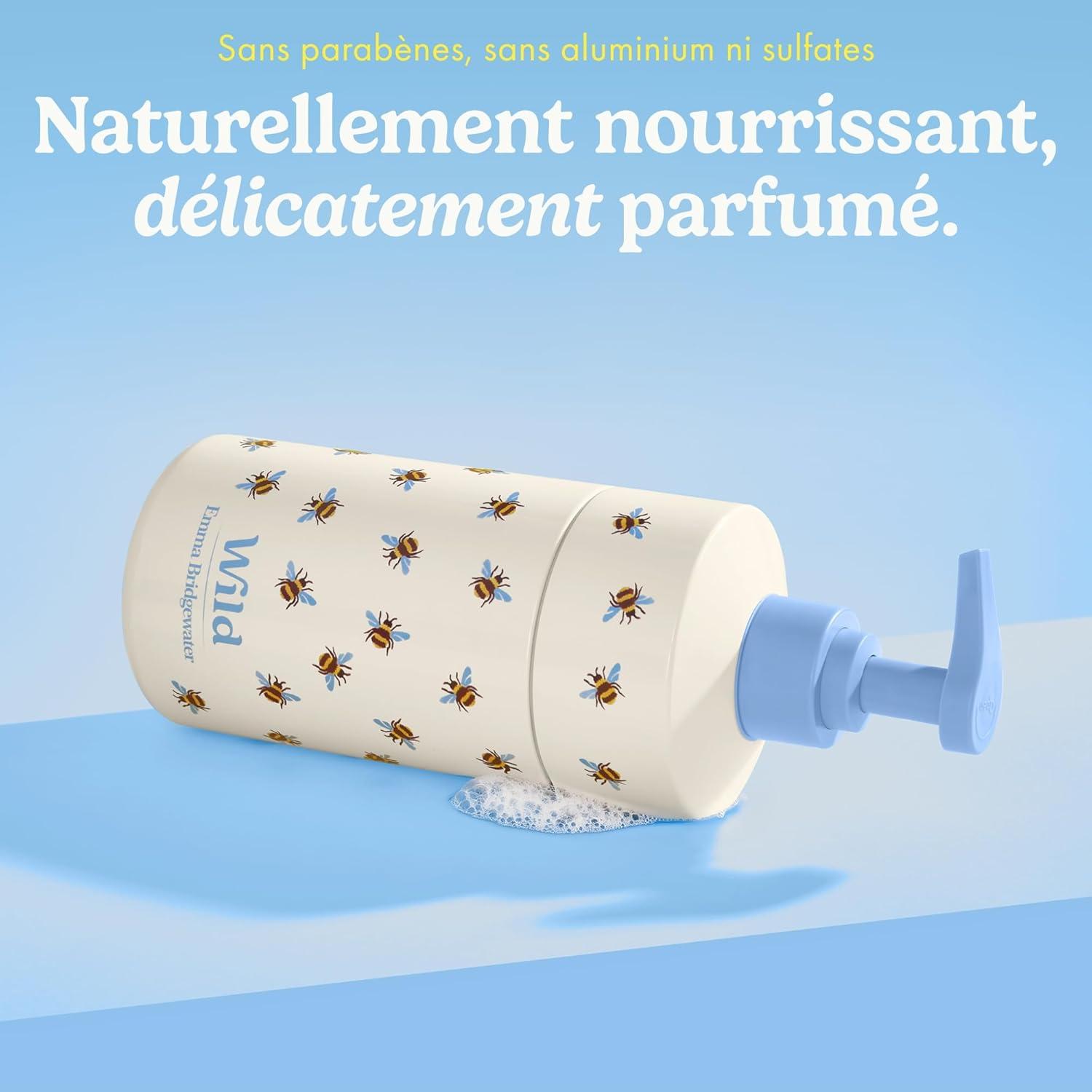 imageWild Lot de Gels Douche Naturels Rechargeables Comprend un tui en Aluminium Imprim Abeille ampamp Lot de 3 Recharges de Gel Douche aux Parfums Diffrents Honey ampamp Almond Fresh Cotton ampamp Cherry Blossom