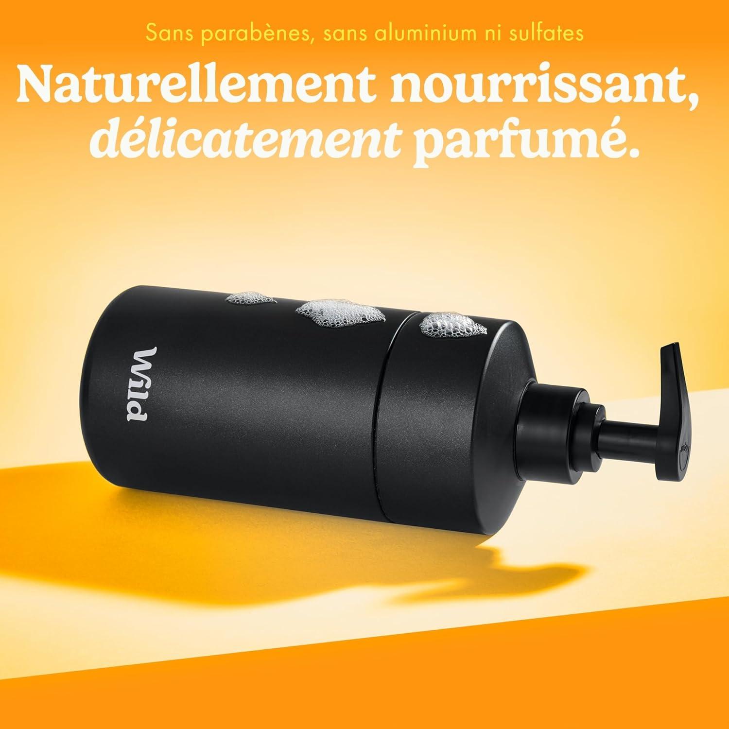 imageWild Lot de Gels Douche Naturels Rechargeables Comprend un tui en Aluminium Noir et Lot de 3 Recharges de Gel Douche aux Parfums Diffrents Coconut ampamp Vanilla Fresh Cotton et Energise