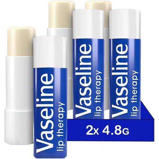 imageVaseline Lip Therapy Original Baume Lvres Rouge lvres la vitamine E Pack double Original 2 PiceProduit dorigine