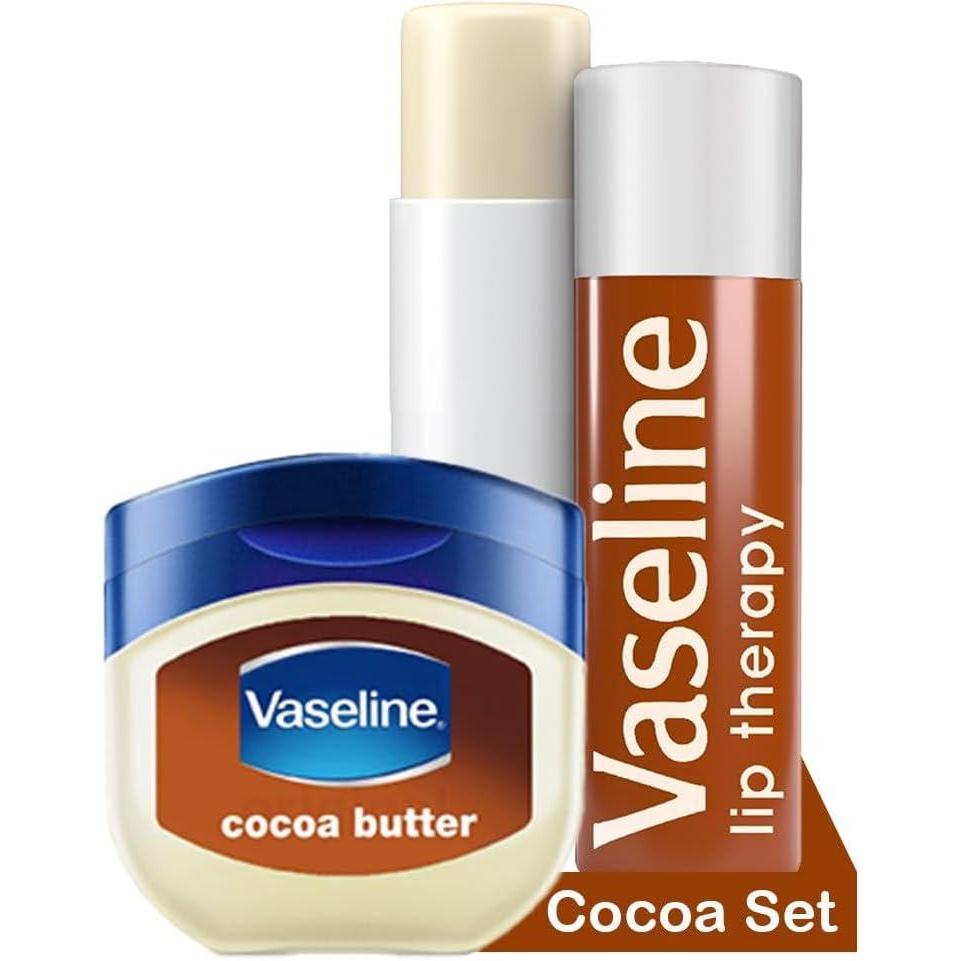 imageVaseline Lip Therapy Rosy Set de Baume lvres teint nourrissant et Soin pour lvres teint Stick Hydratant pour les lvres Rosy SetCocoa Set