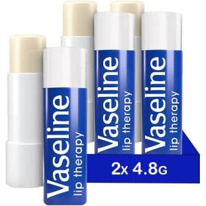 Vaseline Lip Therapy Original, Baume à Lèvres, Rouge à lèvres à la vitamine E, Pack double (Original (2 Pièce))(Produit d&rsquo;origine.)