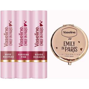 Vaseline x Emily in Paris Parisian Pink | Baume à lèvres teinté Stick | Édition Limitée | (Lot de 3 Parisian Pink)(Multicolor)